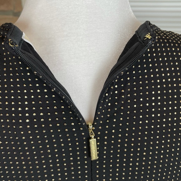 MICHAEL KORS Metallic Black & Gold Dotted Dress - Picture 8 of 12